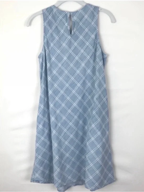 GAP Light Blue Plaid Sleeveless A-Line Dress ** Bundle 5/$15 - Picture 2 of 3